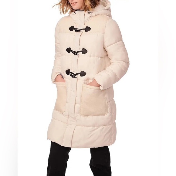 Bernardo Women's Combo Fabric Toggle Puffer Coat Size M - Picture 1 of 8